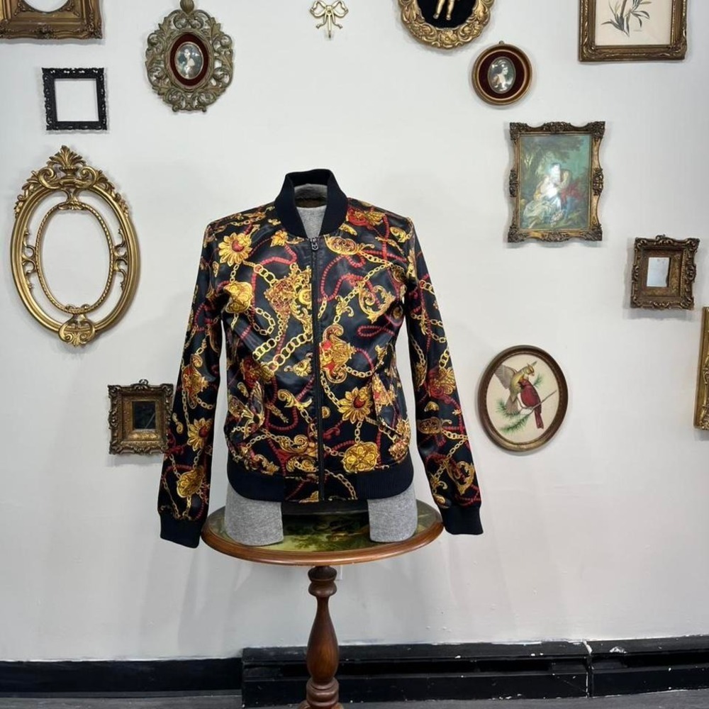 Vintage Y2K True Religion Baroque Chain Print Zip-Up Jacket – Men's XL